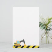 Orange Bagger, Bau-Fahrzeuge, für Kinder Briefpapier (Stehend Vorderseite)