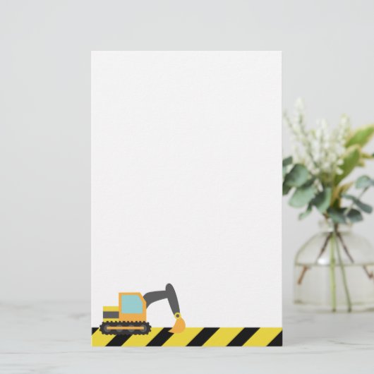 Orange Bagger, Bau-Fahrzeuge, für Kinder Briefpapier (Stehend Vorderseite)