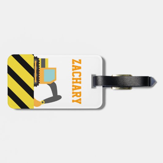 Orange Bagger, Bau-Fahrzeuge, für Kinder Gepäckanhänger (Rückseite horizontal)