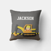 Orange Bagger-Bau-Jungen-Raum-Dekor Kissen (Rückseite)