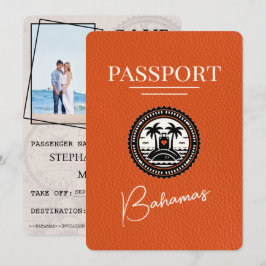 Orange Bahamas Passport Save the Date