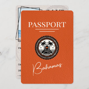 Orange Bahamas Passport Save the Date