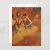 Orange Ballet Dancers Edgar Degas Postkarte (Vorne/Hinten)