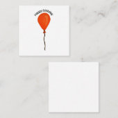 Orange Ballon glücklicher Geburtstag Begleitkarte (Vorne/Hinten)