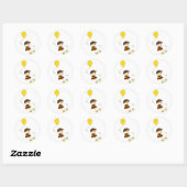 Orange Balloon Girl Sticker (Blatt)