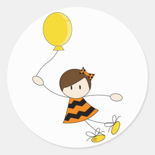 Orange Balloon Girl Sticker (Vorderseite)
