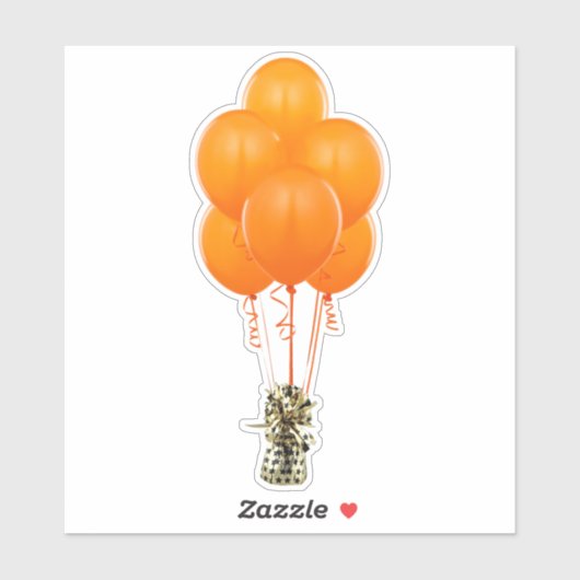 Orange Balloons Sticker (Blatt)
