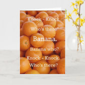 Orange Banane Schlag-Schlag Witz-Gruß-Karte Karte (Gelbe Blume)