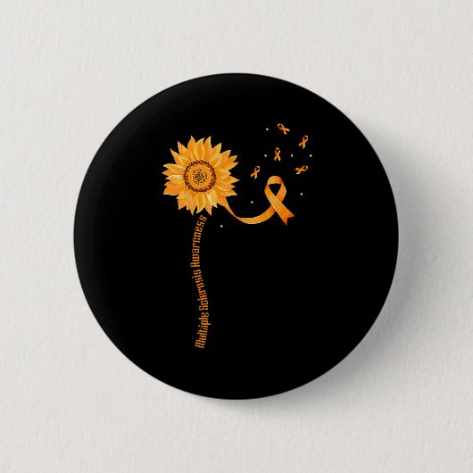 Orange Band Multiple Sklerose-Bewusstsein _1 Button (Vorderseite)