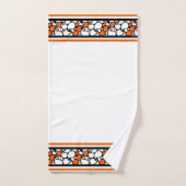 Orange-Band-Schwarzpaisley Badhandtuch Set (Handtuch)