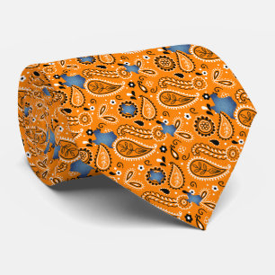 Orange Bandana und Denim Texas Neck Tie Krawatte