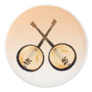 Orange Banjo Music Instrument Keramik Knob Keramikknauf
