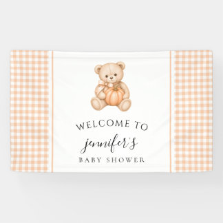 Orange Bär Kürbis Baby Shower Willkommensbanner Banner