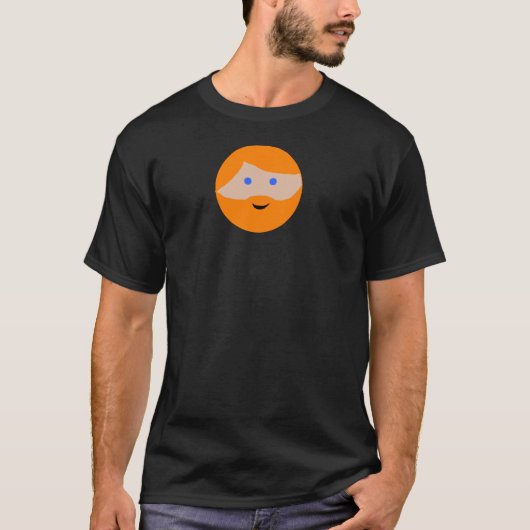 Orange Bart-Gesicht T-Shirt (Vorderseite)