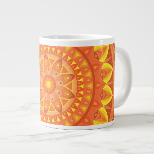 Orange Base Mandala Jumbo-Tasse (Vorderseite Rechts)