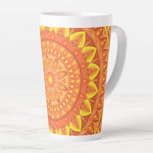 Orange Base Mandala Milchtasse (Rechte Ecke)