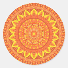 Orange Base Mandala Runder Aufkleber