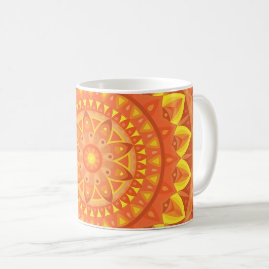 Orange Base Mandala Tasse (VorderseiteRechts)