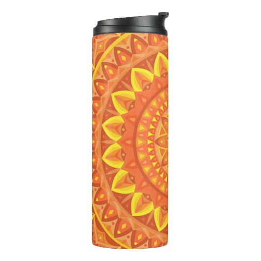 Orange Base Mandala Thermosbecher (Nach links gedreht)