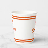 Orange Baseball Benutzerdefinierte Player-Nummer u Pappbecher (Rechts)