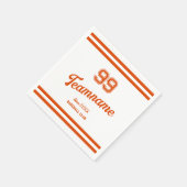 Orange Baseball Benutzerdefinierte Player-Nummer u Serviette (Ecke)