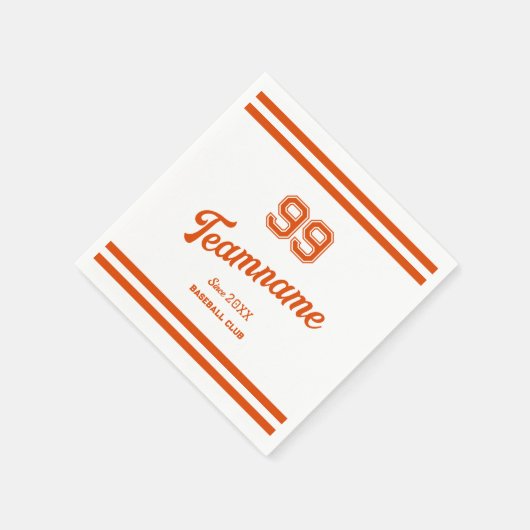 Orange Baseball Benutzerdefinierte Player-Nummer u Serviette (Ecke)
