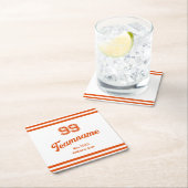 Orange Baseball Club Custom Player Number & Team Rechteckiger Pappuntersetzer (Vor Ort)