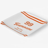Orange Baseball Custom Player Number & TeamName Pappteller (Gewinkelt)