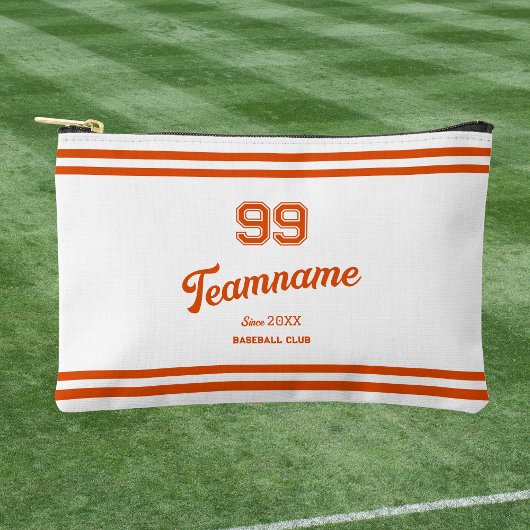 Orange Baseball Custom Player Number & TeamName Zubehörtasche