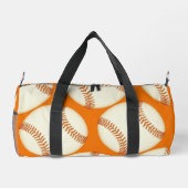 Orange Baseball Muster Schrauben Grafik Duffle Bag (Rückseite)