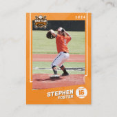 Orange Baseball Trading Card Pro Baseball Player Telefonnummerkarte (Vorderseite)