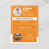 Orange Baseball Trading Card Pro Baseball Player Telefonnummerkarte (Rückseite)