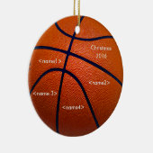 Orange Basketball mit Namen Keramik Ornament (Rechts)