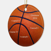 Orange Basketball mit Namen Keramik Ornament (Links)