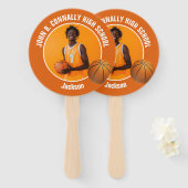 Orange Basketball Player Photo High School Spirit Fächer (Vorne und Hinten)