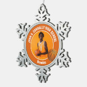 Orange Basketball Player Photo Keepsake Gift Schneeflocken Zinn-Ornament (Rechts)