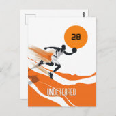 Orange Basketball Postkarte (Vorne/Hinten)