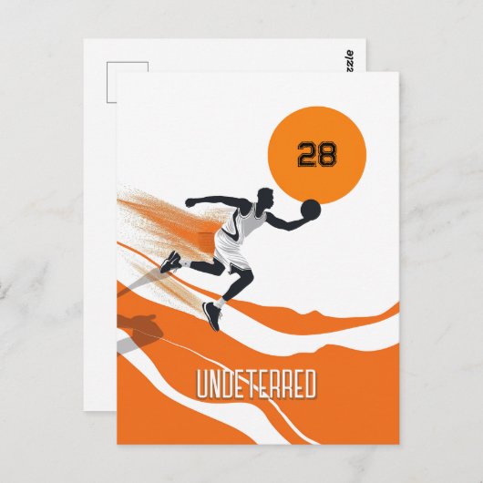 Orange Basketball Postkarte (Vorne/Hinten)