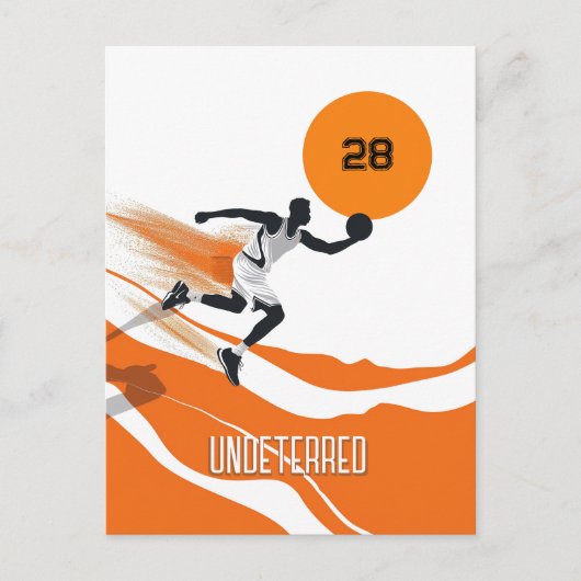 Orange Basketball Postkarte (Vorderseite)