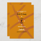 Orange Basketball Sport Thema Hochzeit Einladung (Vorne/Hinten)
