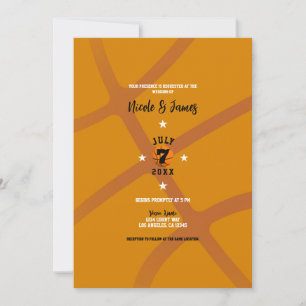 Orange Basketball Sport-Themen-Hochzeit Einladung