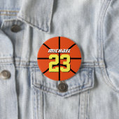 Orange Basketball Sports Team Button Button (Beispiel)