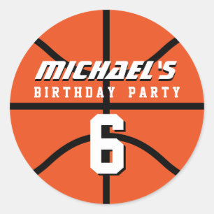 Orange Basketball Sticker Sport Geburtstagsparty