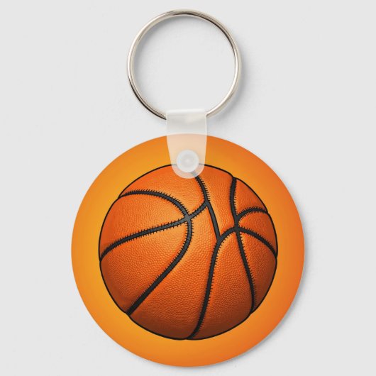 Orange Basketball Texture Keychain Schlüsselanhänger (Vorderseite)