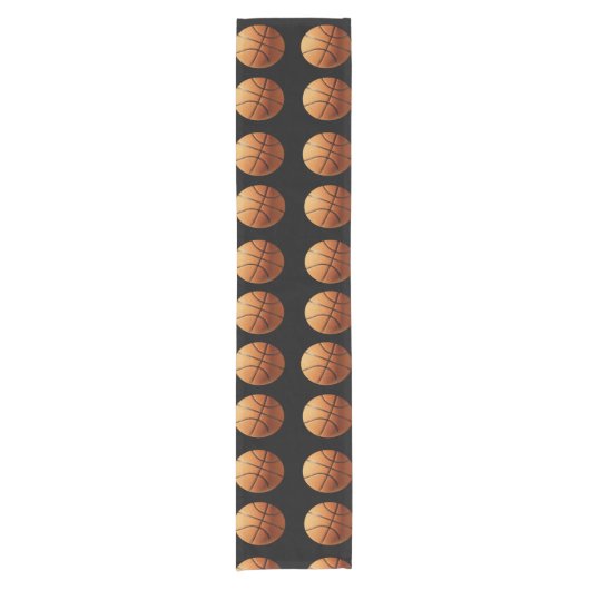 Orange Basketballs auf schwarz, Tischläufer (Vorderseite)