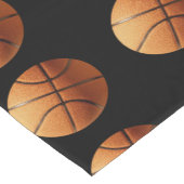 Orange Basketballs auf schwarz, Tischläufer (Ecke)