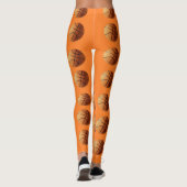 Orange Basketballs Muster, Leggings (Rückseite)