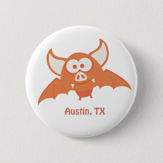 Orange Bat - Austin, TX Button (Vorderseite)