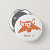 Orange Bat - Austin, TX Button (Vorne & Hinten)