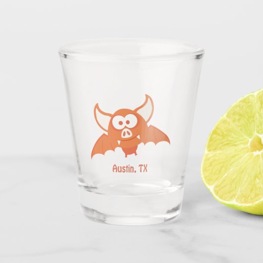 Orange Bat - Austin, TX Schnapsglas (Vorderseite)